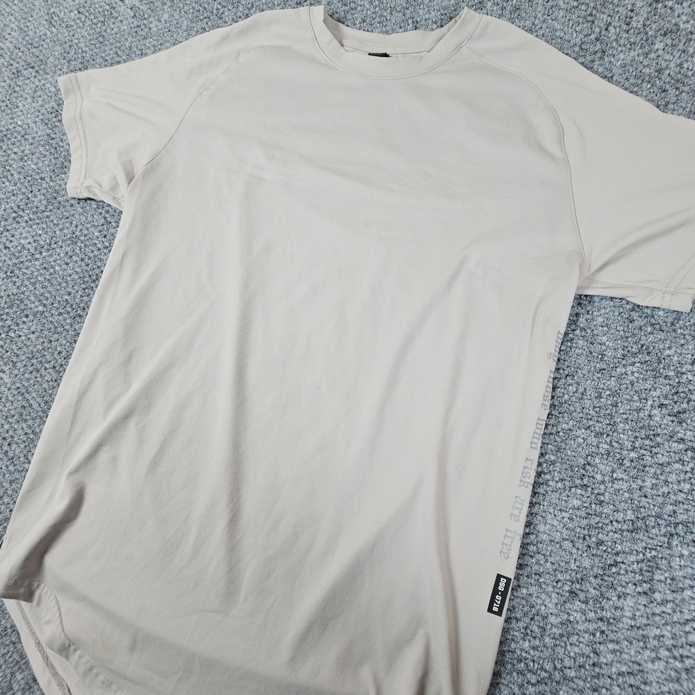 ASRV Silver-Lite Mesh T-Shirt Tan Curved Hem Mens Large Only Those Who Risk